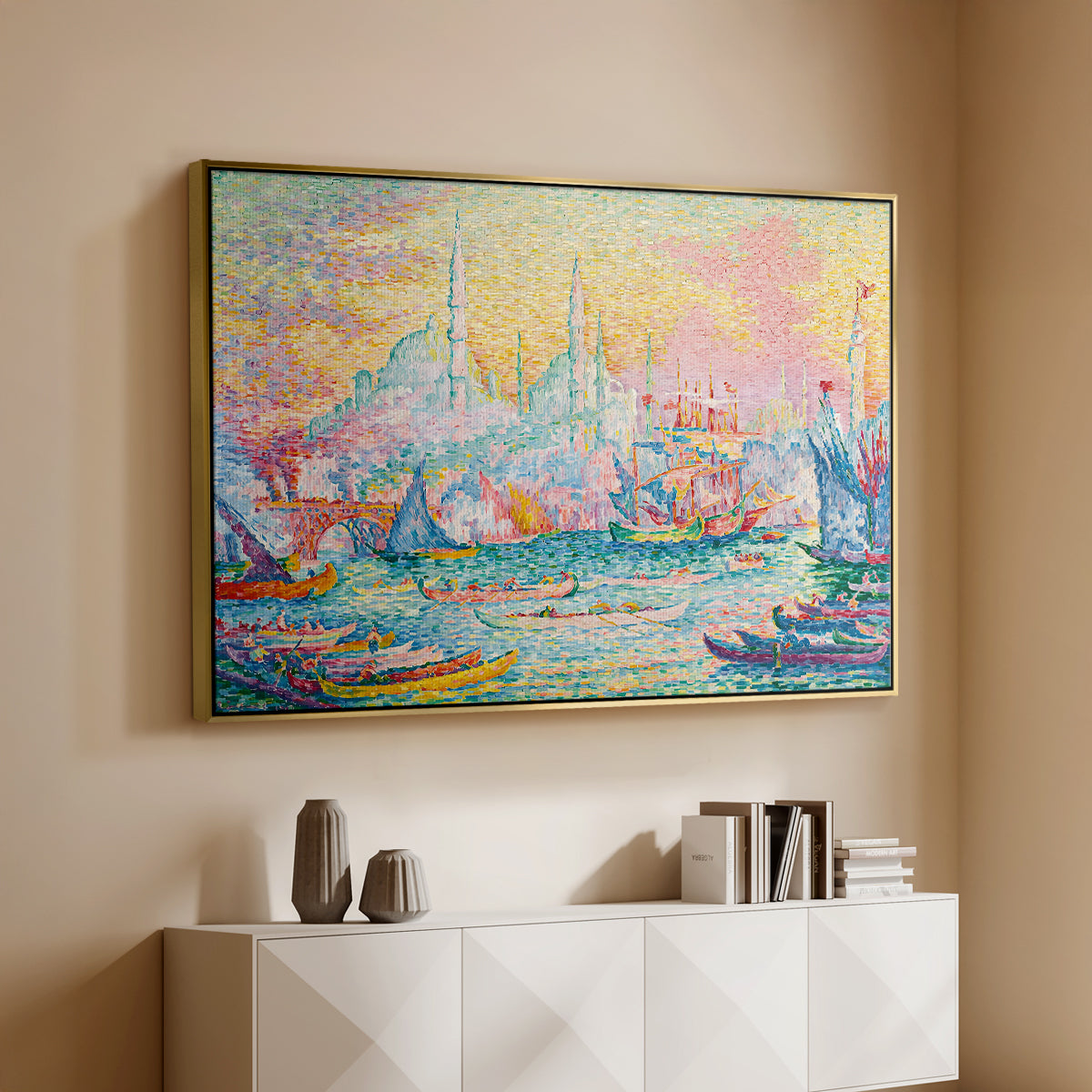 The Golden Horn, Constantinople, 1907 - Floater Framed Canvas Print