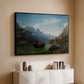 Bridal Procession on the Hardangerfjord, 1848 - Floater Framed Canvas Print