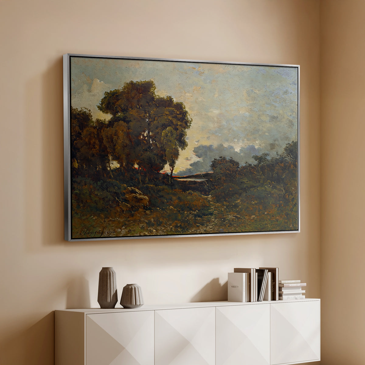 Sunset on the Allier (Soleil couchant sur l'Allier), 1904 - Floater Framed Canvas Print