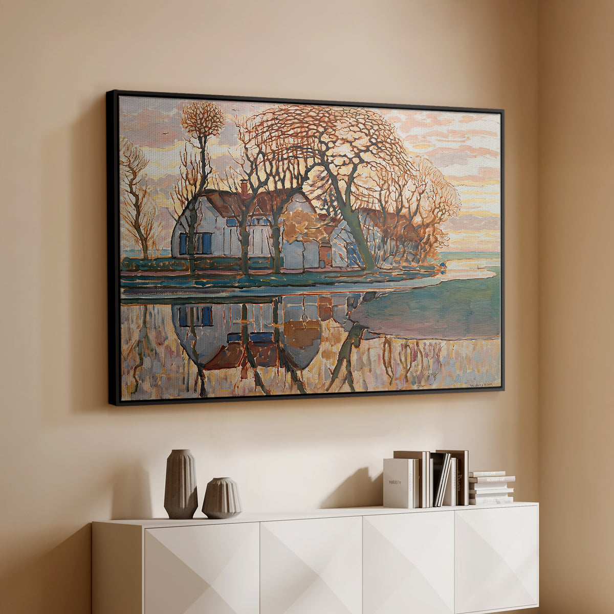 Farm near Duivendrecht, c. 1916 - Floater Framed Canvas Print