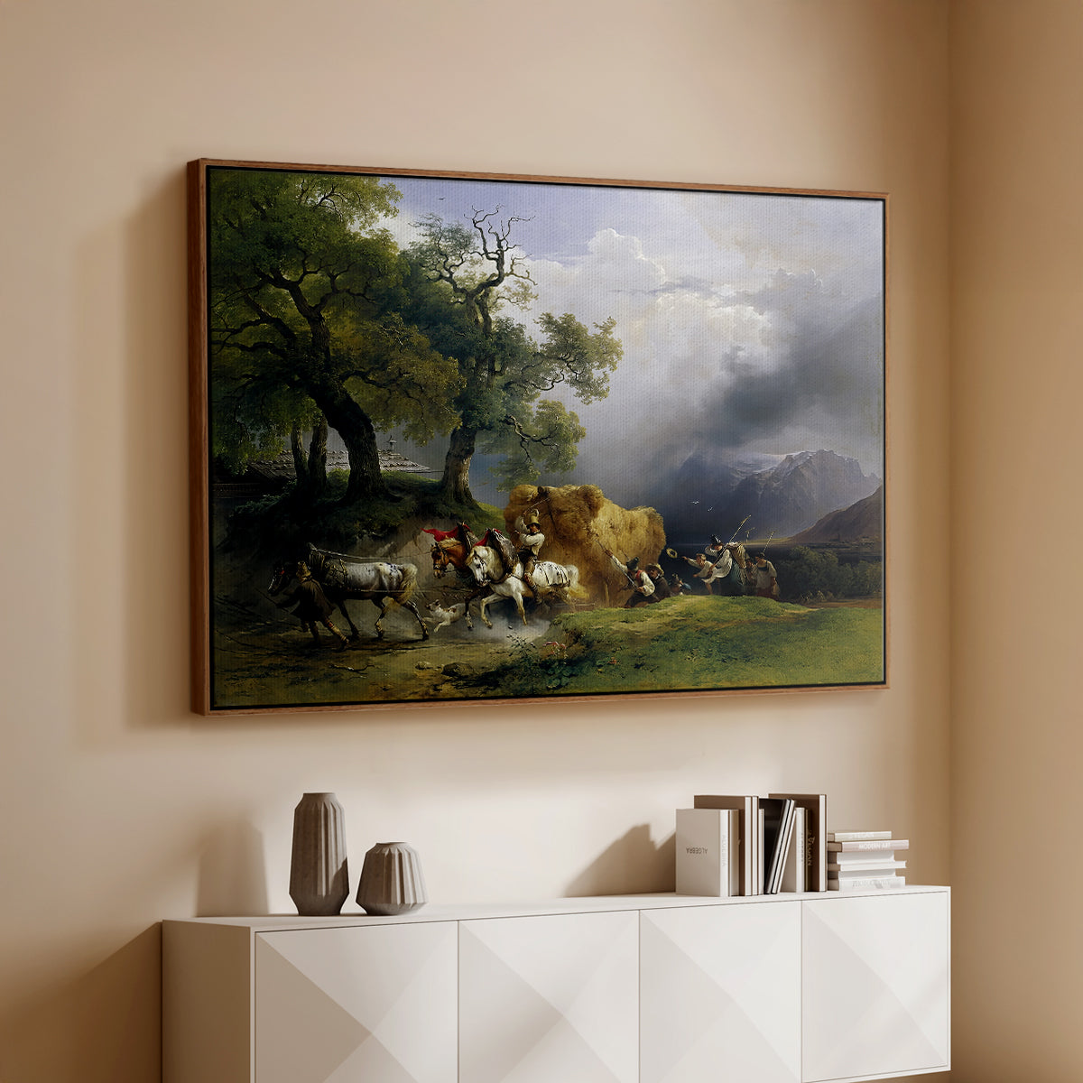 The Harvest Wagon (Der Heuwagen), c. 1850 - Floater Framed Canvas Print