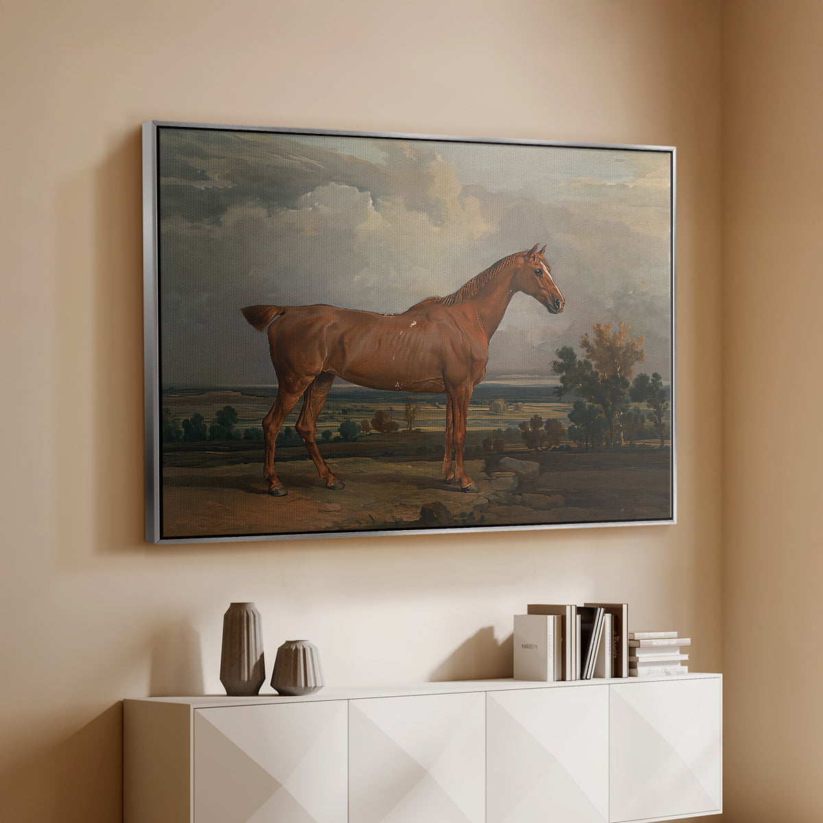 Hunter in a Landscape, 1810 - Floater Framed Canvas Print