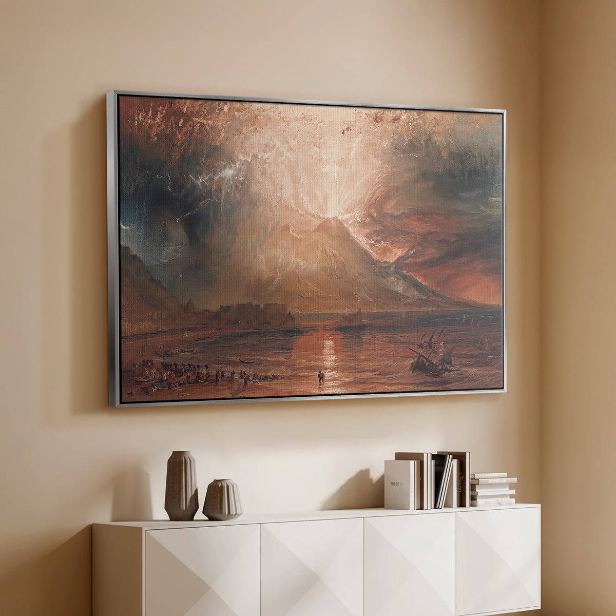 Vesuvius in Eruption, c. 1817 - Floater Framed Canvas Print