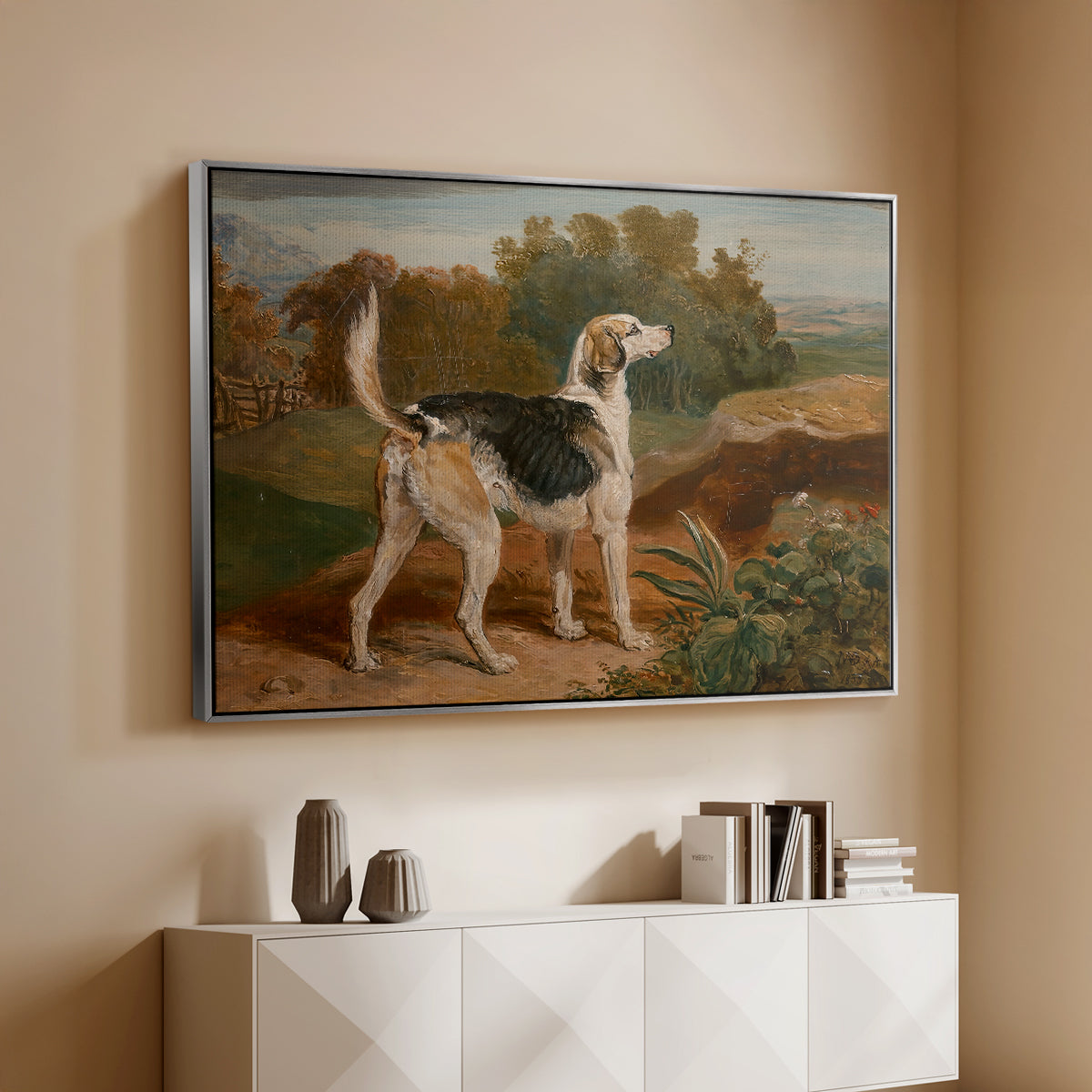Ravager, One of the Lambton Hounds, 1835 - Floater Framed Canvas Print