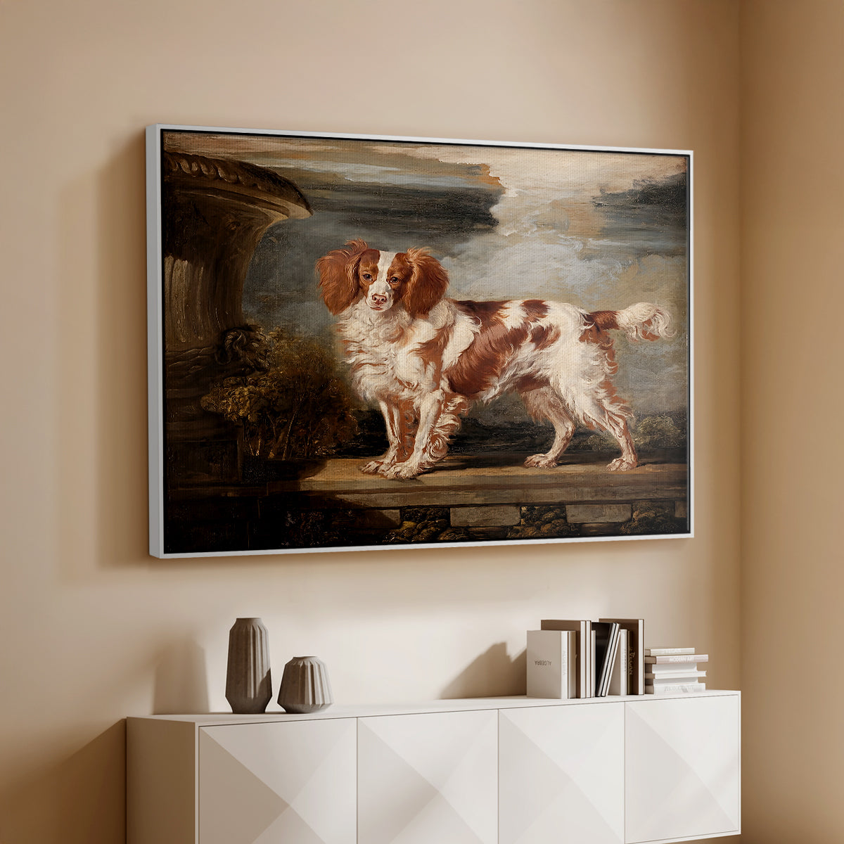 Portrait of Dash, a Favourite Spaniel, Property of Lady Frances Vane-Tempest, 1819 - Floater Framed Canvas Print