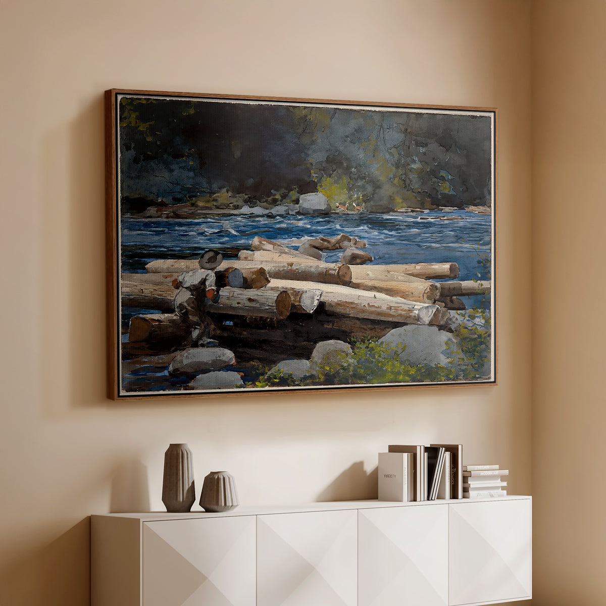 Hudson River, 1892 - Floater Framed Canvas Print