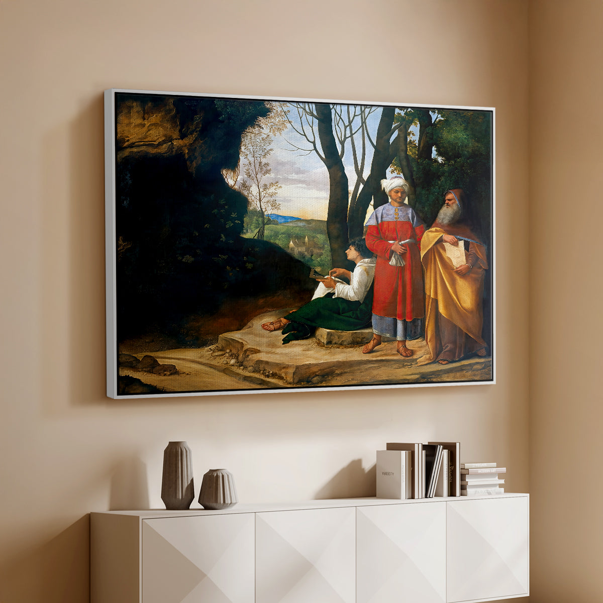 The Three Philosophers, c. 1508-1509 - Floater Framed Canvas Print