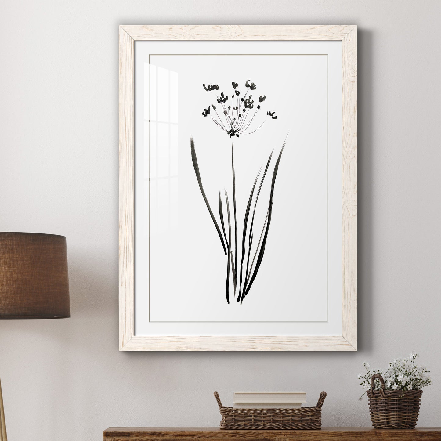 Inky Botanical II - Premium Framed Print - Distressed Barnwood Frame - Ready to Hang