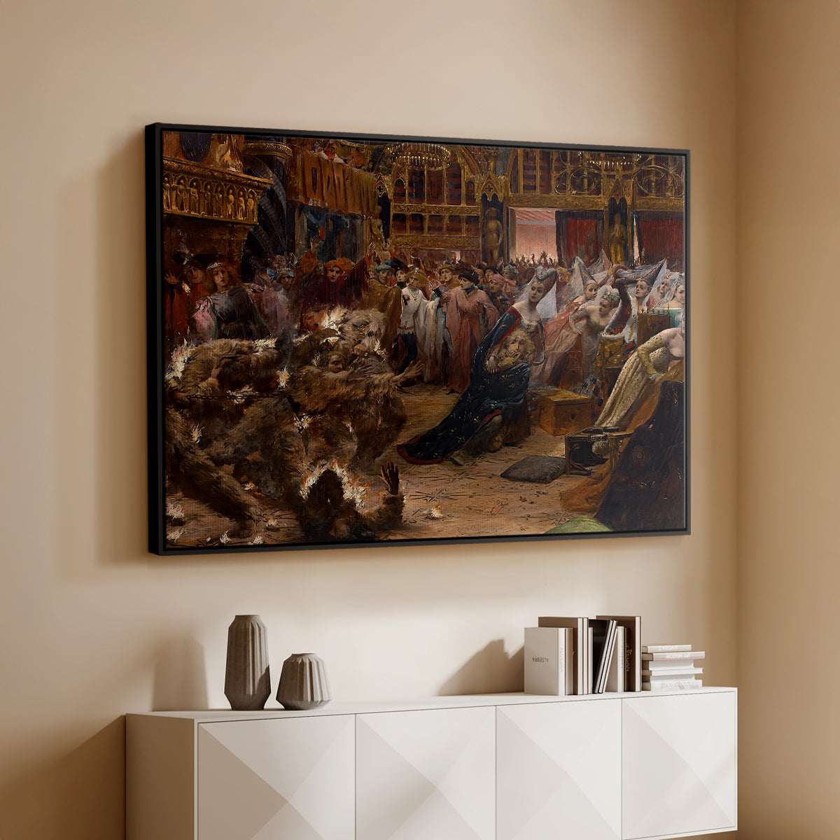 Ball of the Burning Men, 1889 - Floater Framed Canvas Print