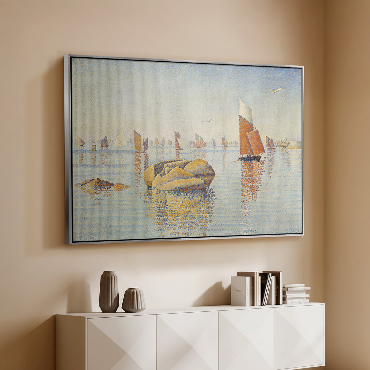 Concarneau, Quiet Morning, Opus 219, 1891 - Floater Framed Canvas Print