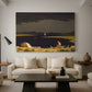 Canvas art print featuring a luminist landscape emphasizing tension, displayed in a spacious living room