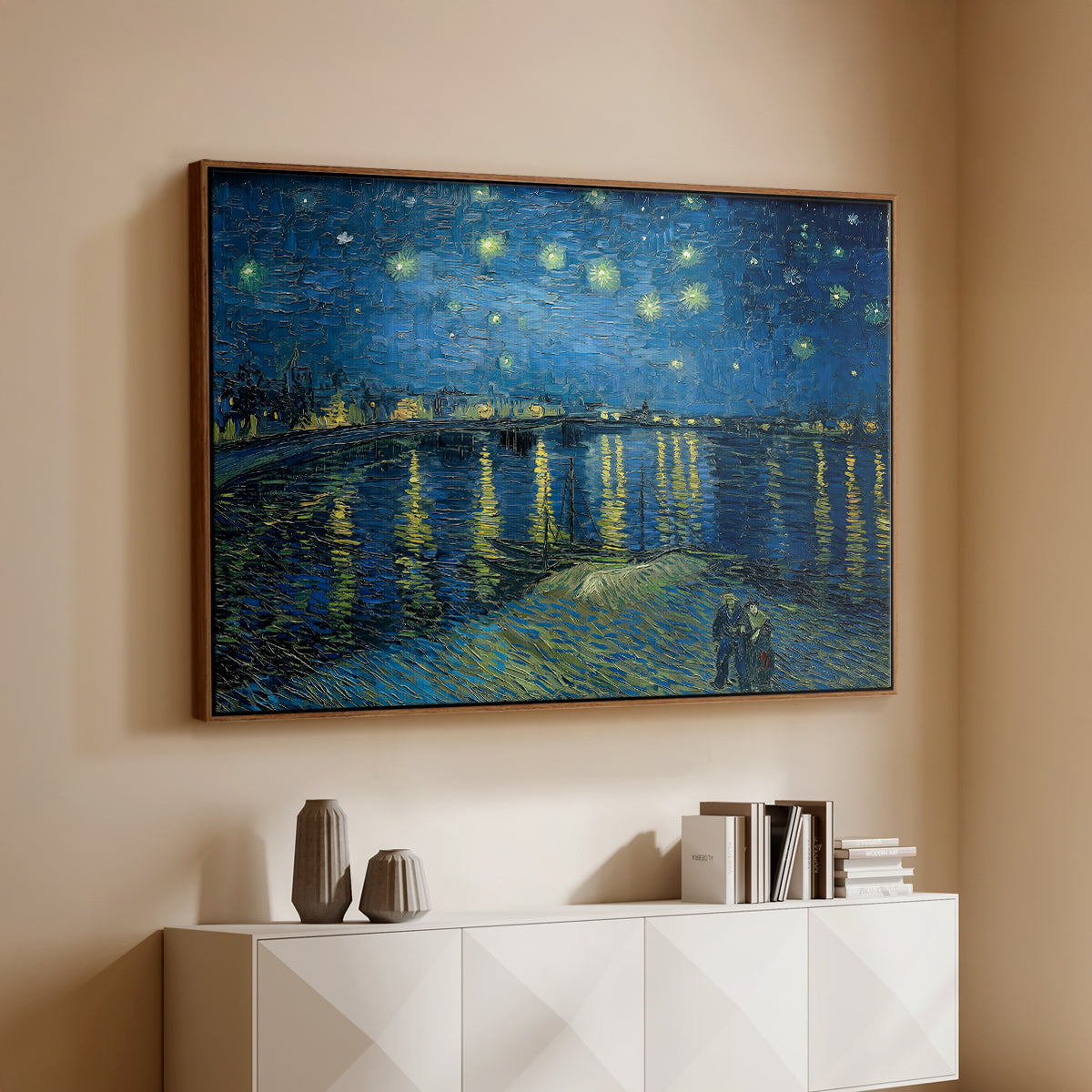 Starry Night Over the Rhône, 1888 - Floater Framed Canvas Print