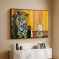 Woman Yelling at a Cat Meme (Picasso Parody) - Floater Framed Canvas Print