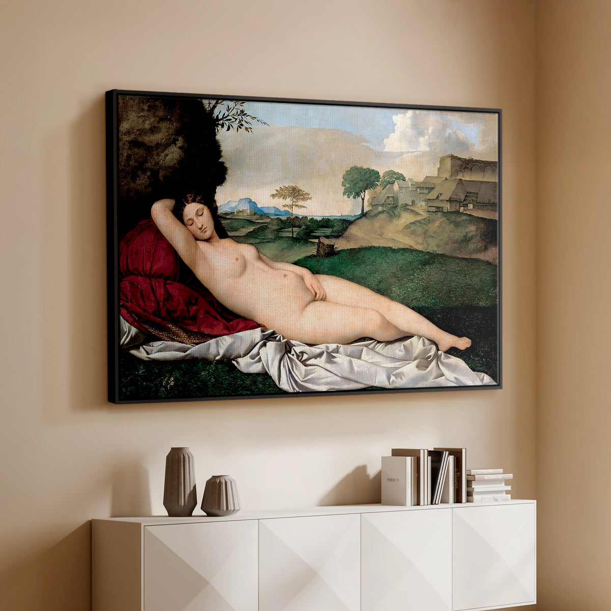 Sleeping Venus, c. 1510 - Floater Framed Canvas Print