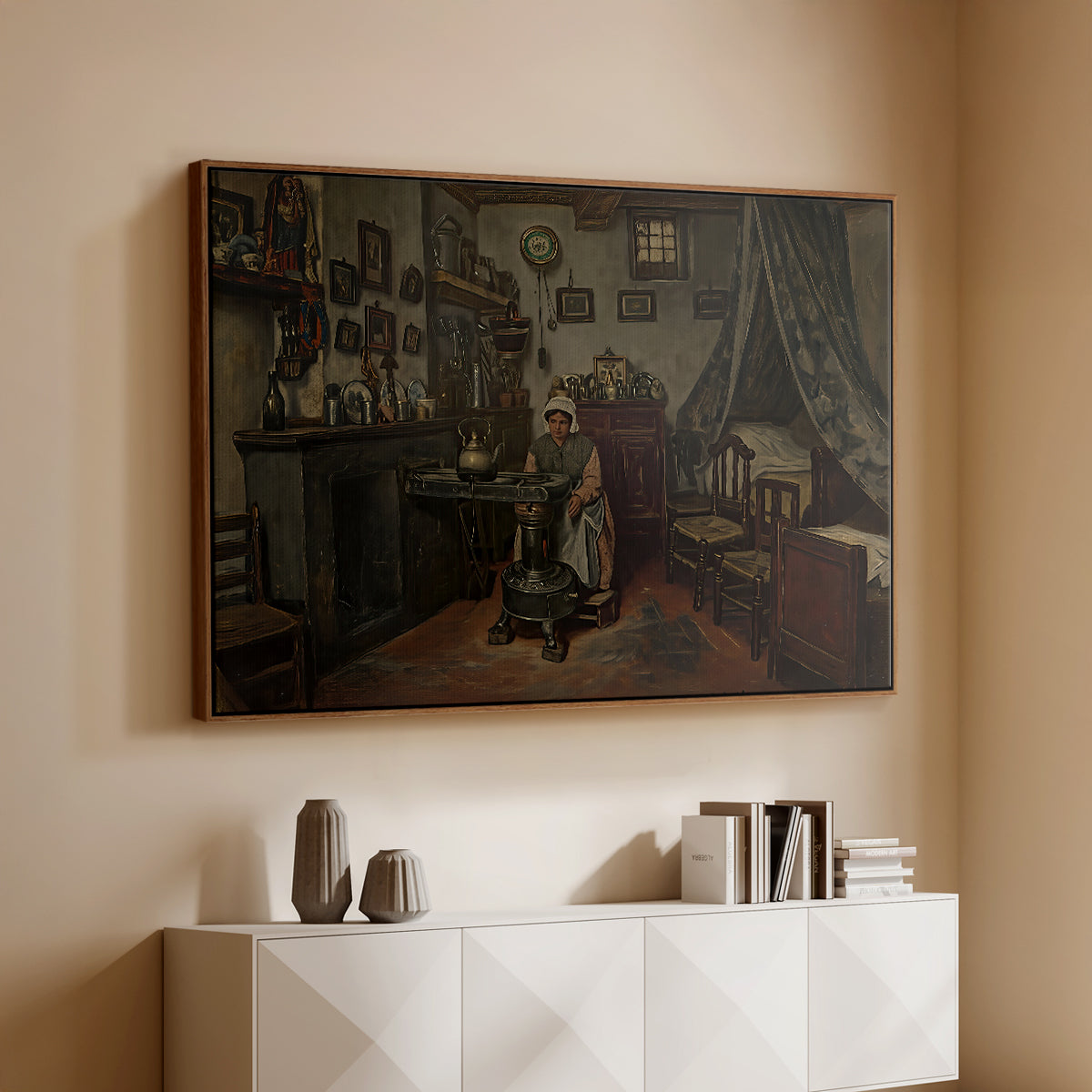 Interior, c. 1865-1870 - Floater Framed Canvas Print