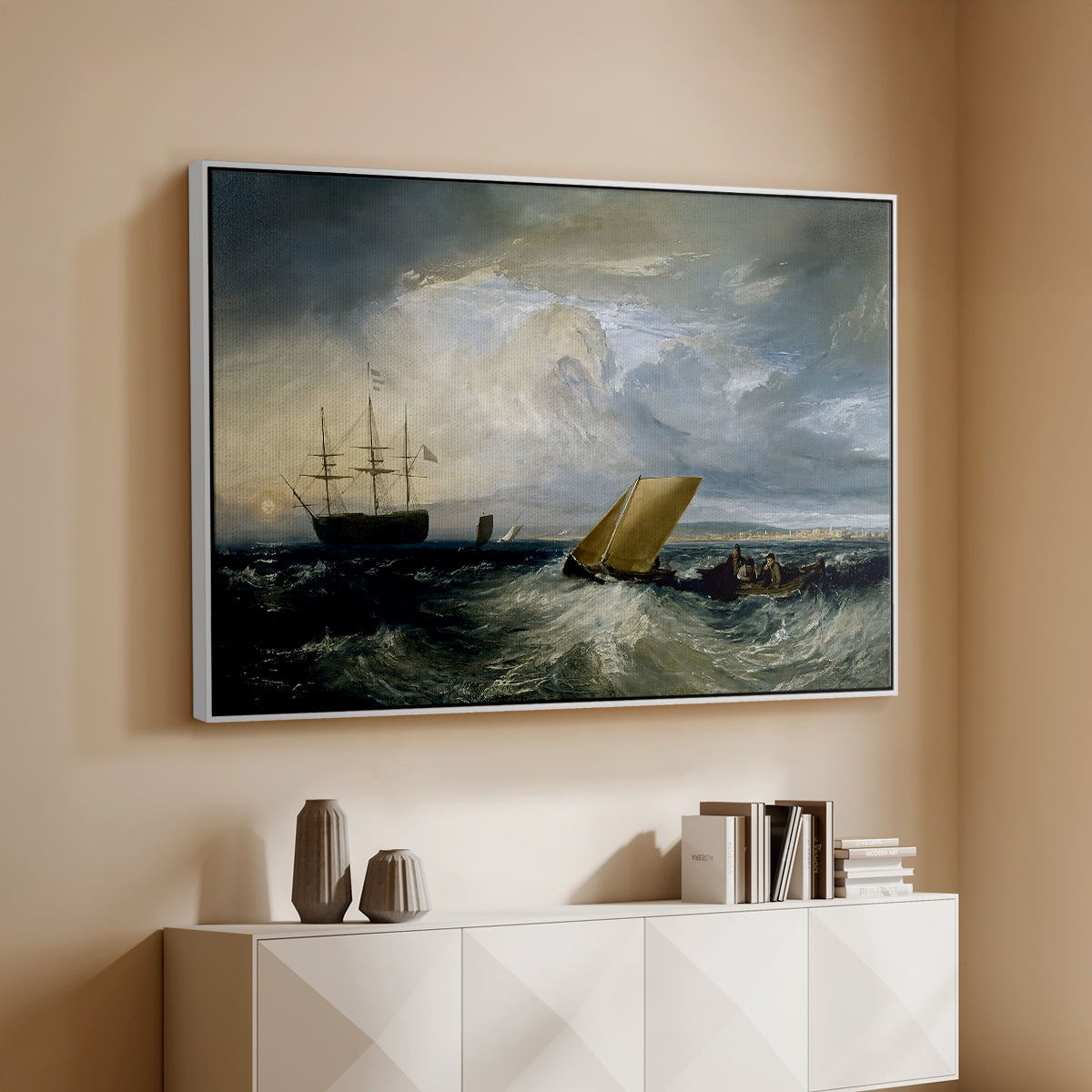 Sheerness as Seen from the Nore, 1808 - Floater Framed Canvas Print
