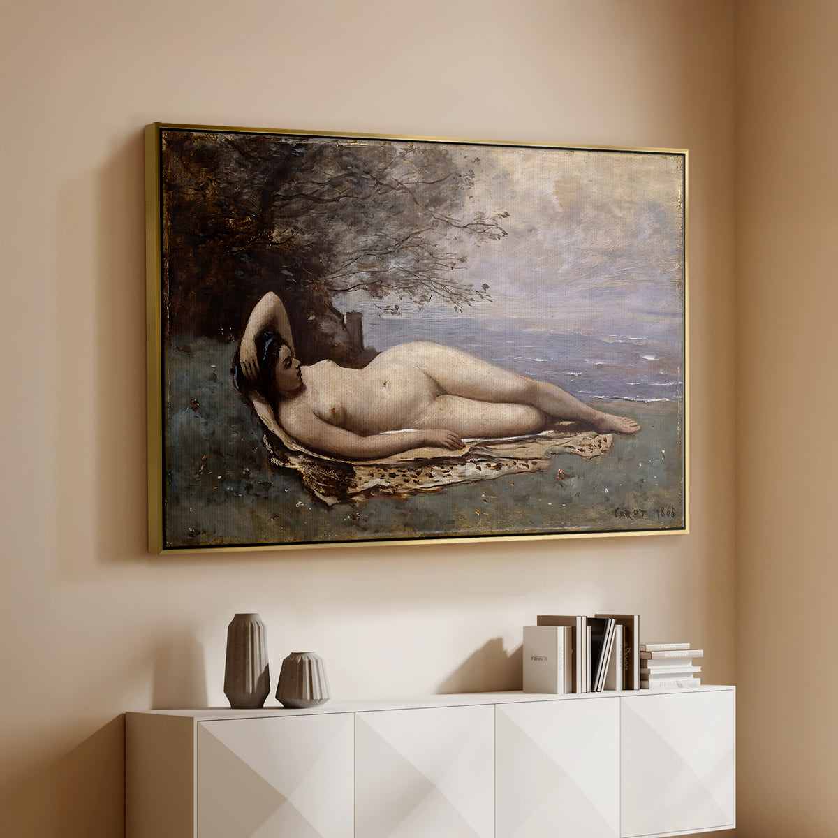 Bacchante by the Sea, 1865 - Floater Framed Canvas Print