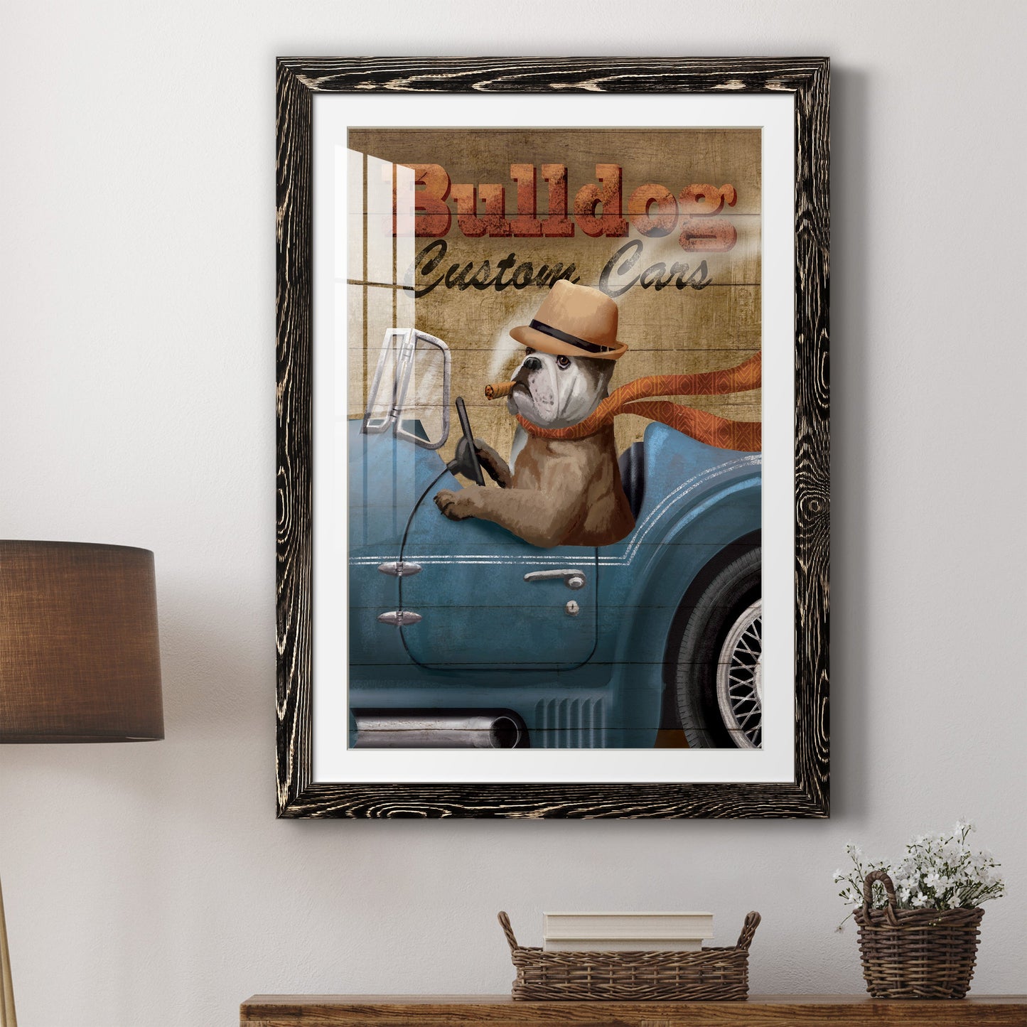 Bulldog Custom Cars - Premium Framed Print - Distressed Barnwood Frame - Ready to Hang