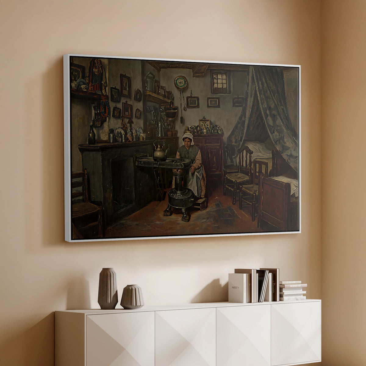Interior, c. 1865-1870 - Floater Framed Canvas Print