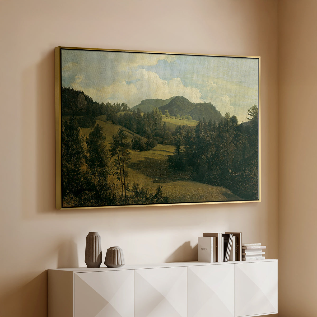 Landscape near Miesenbach, c. 1830 - Floater Framed Canvas Print