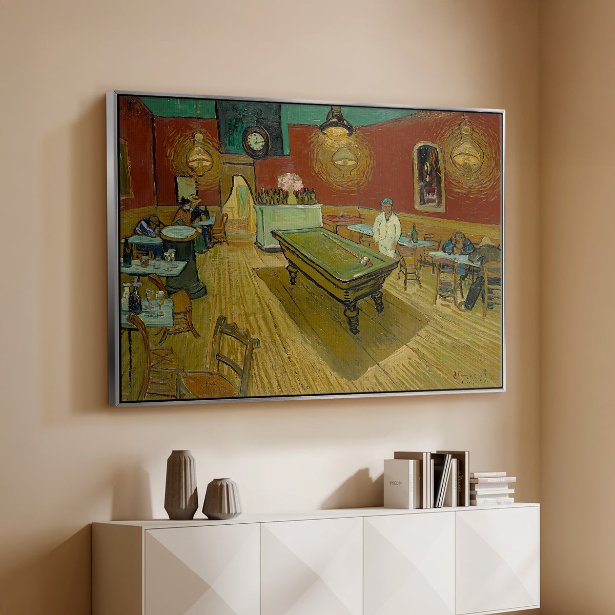 The Night Café, 1888 - Floater Framed Canvas Print