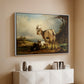 A Goat with Two Kids - Floater Framed Canvas Print