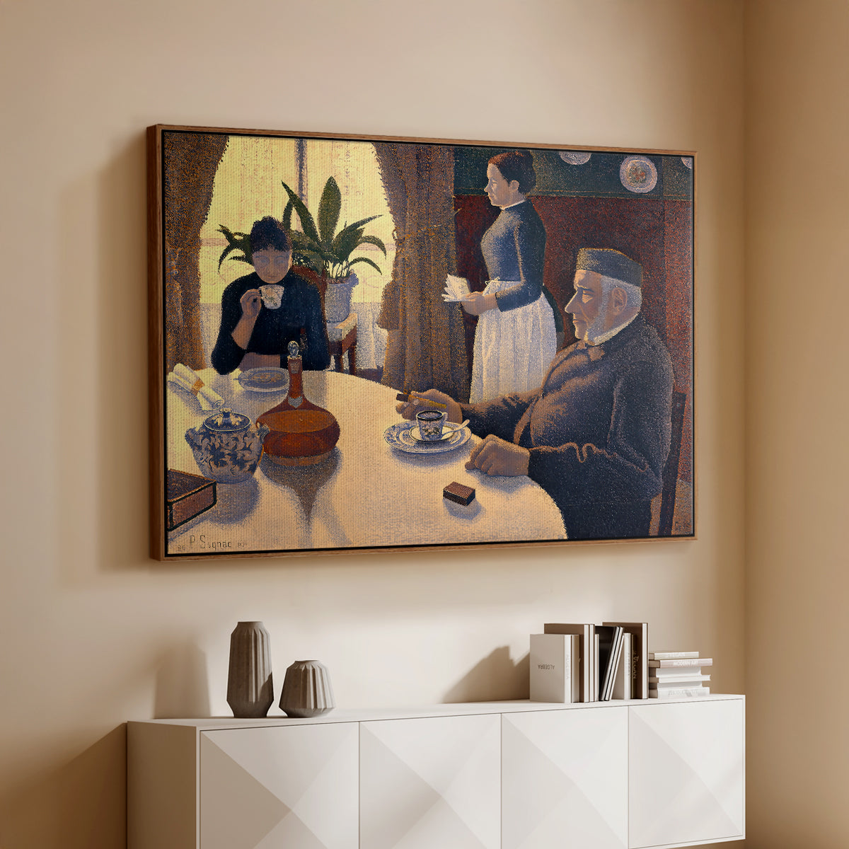 The Dining Room (Breakfast), 1886-1887 - Floater Framed Canvas Print