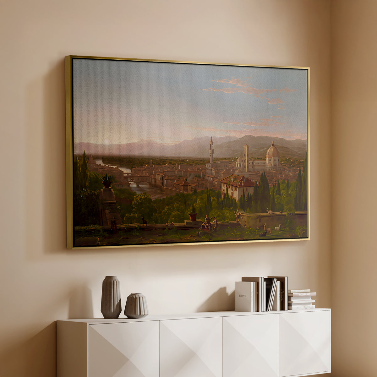 View of Florence from San Miniato, 1837 - Floater Framed Canvas Print