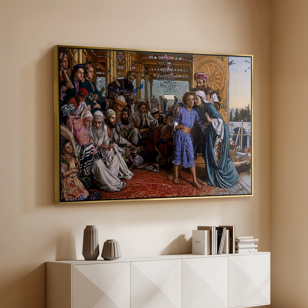 The Finding of the Saviour in the Temple, 1854-1860 - Floater Framed Canvas Print