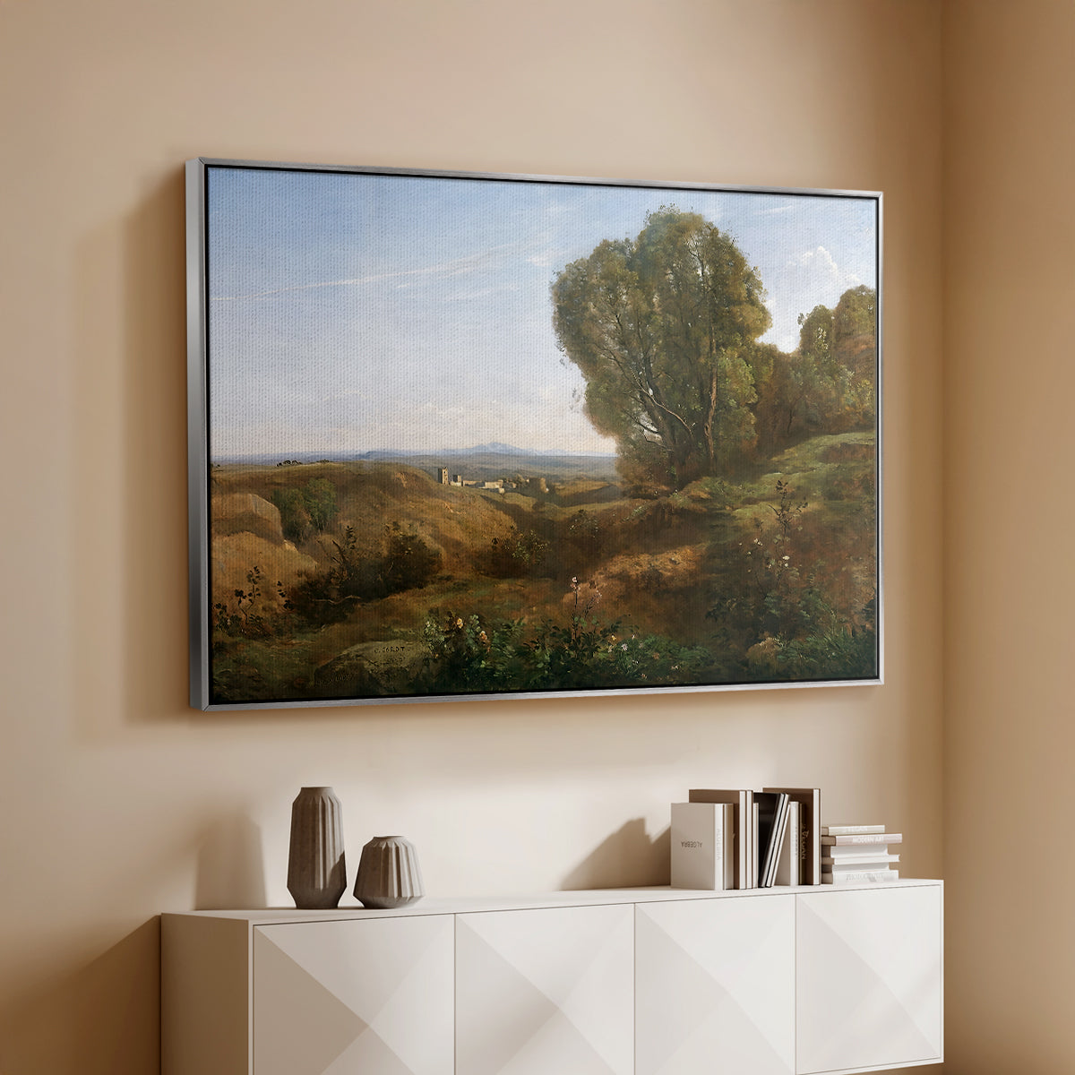 Souvenir of Roquemaure in the Gard, c. 1853 - Floater Framed Canvas Print