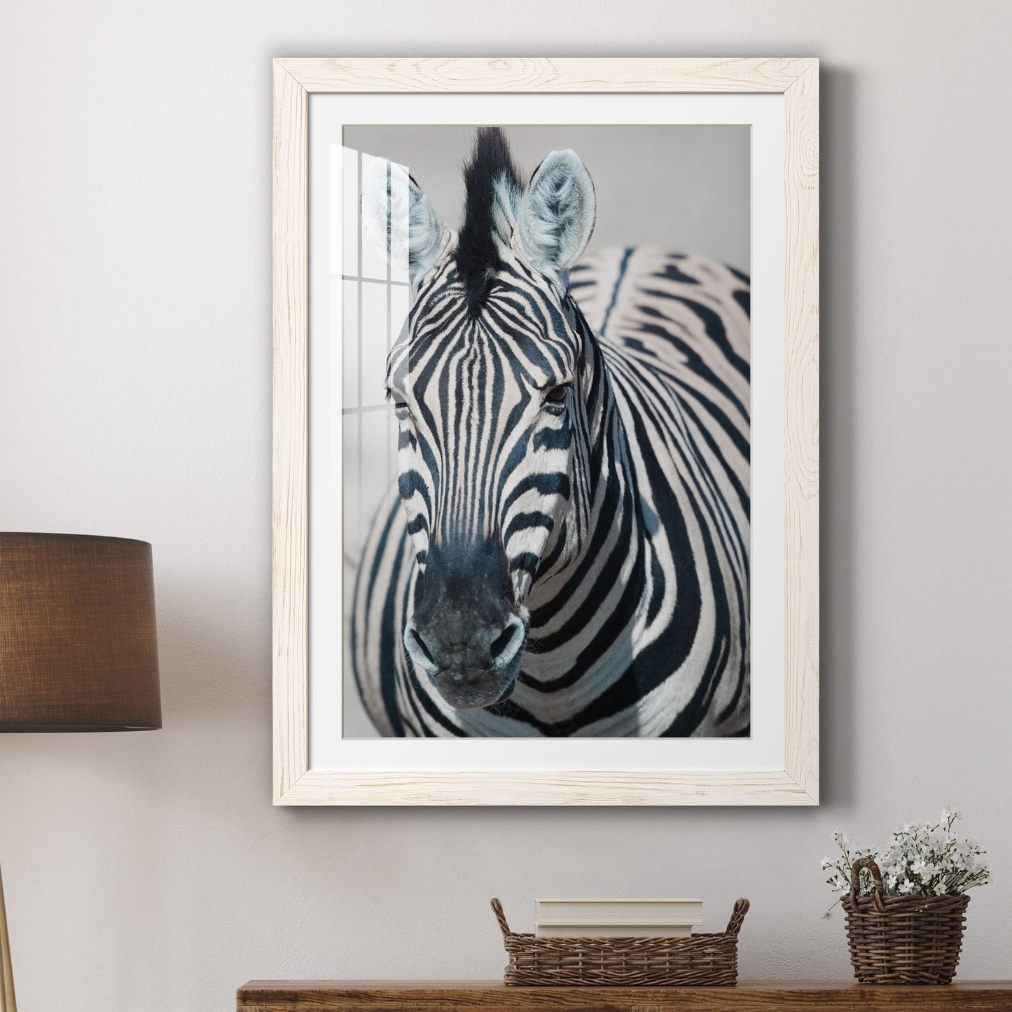 Namibia Zebra - Premium Framed Print - Distressed Barnwood Frame - Ready to Hang