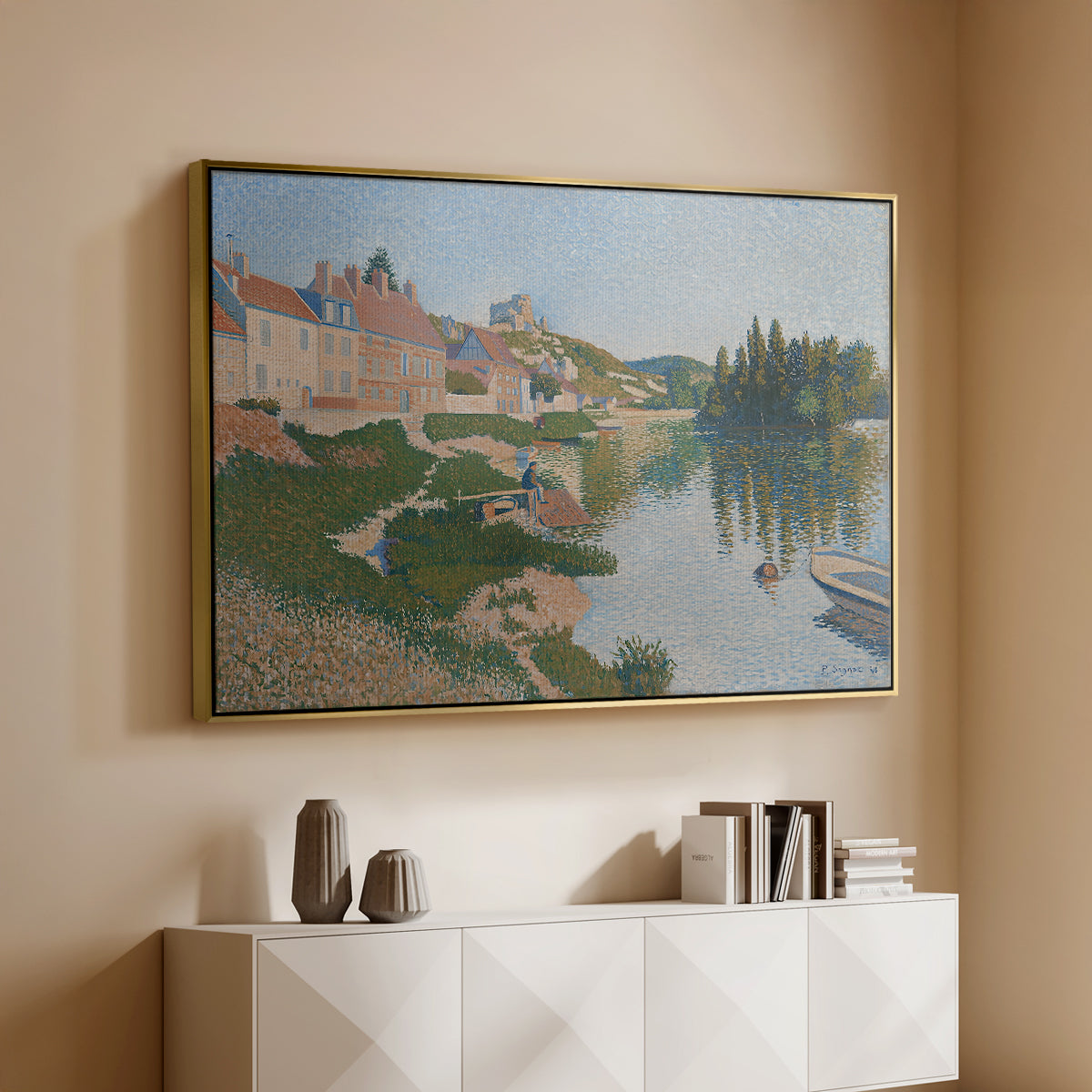 Les Andelys, Côte d'Aval, 1886 - Floater Framed Canvas Print