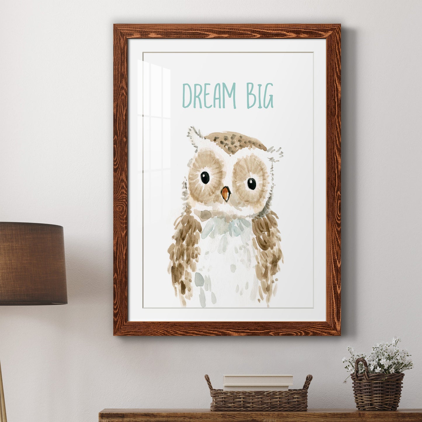 Dream Big Owl - Premium Framed Print - Distressed Barnwood Frame - Ready to Hang