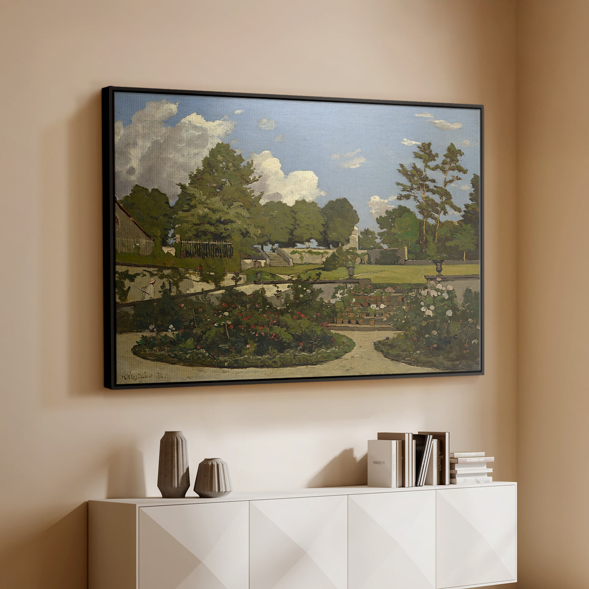 The Painter's Garden at Saint-Privé, 1886 - Floater Framed Canvas Print