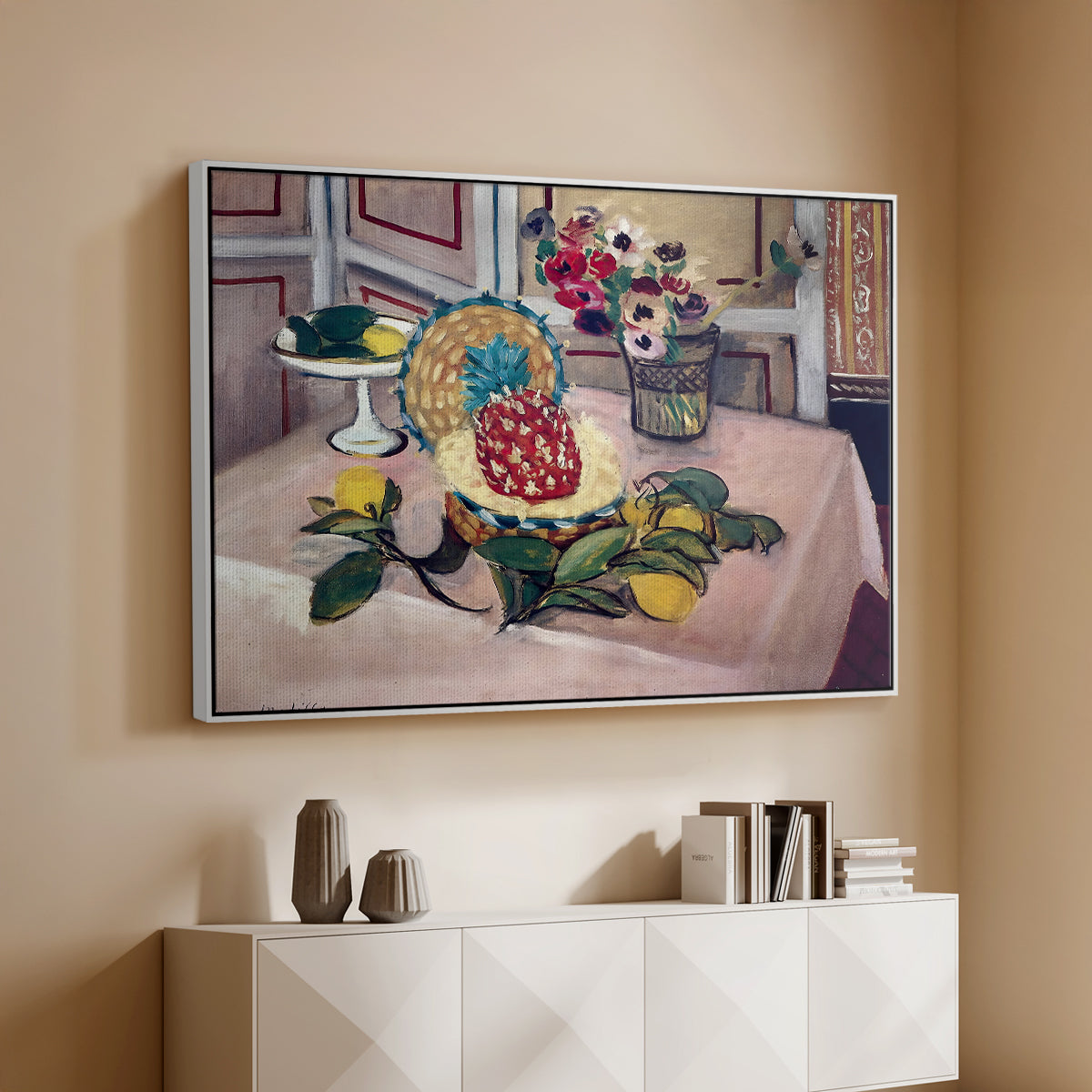 Still Life with Pineapple and Lemons, 1925 - Floater Framed Canvas Print