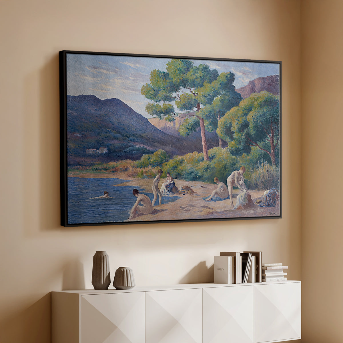 Bathers in Saint-Tropez, c. 1909 - Floater Framed Canvas Print
