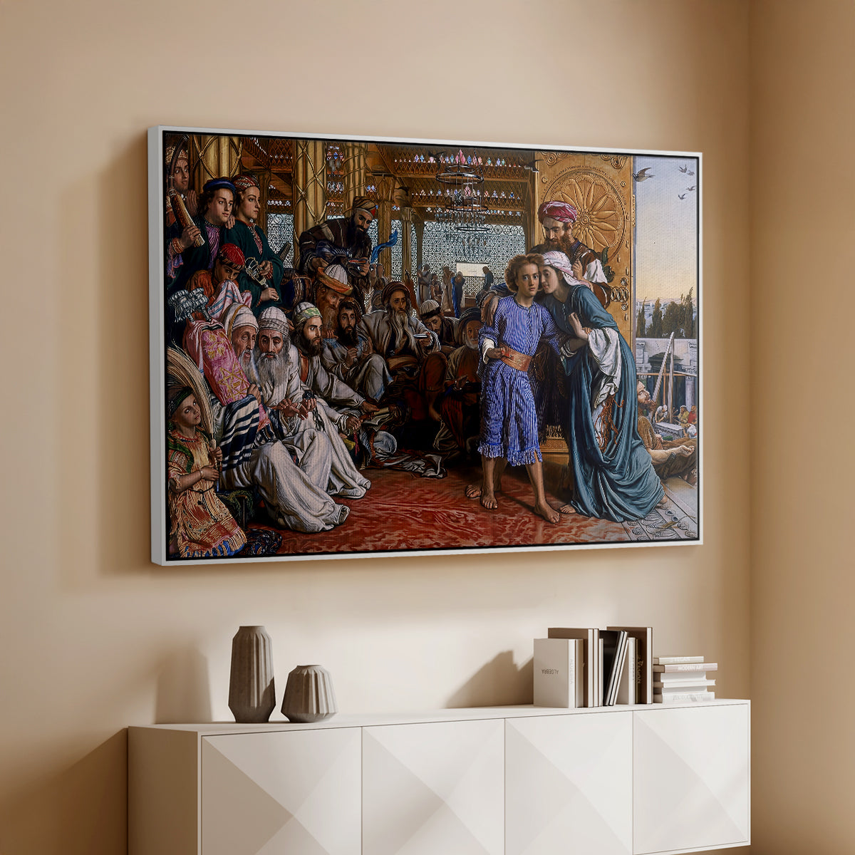 The Finding of the Saviour in the Temple, 1854-1860 - Floater Framed Canvas Print