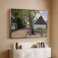 Danish Village Street with Woman and Milkman, 1880 - Floater Framed Canvas Print