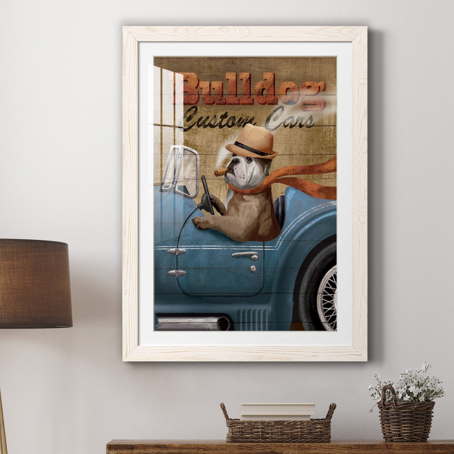 Bulldog Custom Cars - Premium Framed Print - Distressed Barnwood Frame - Ready to Hang