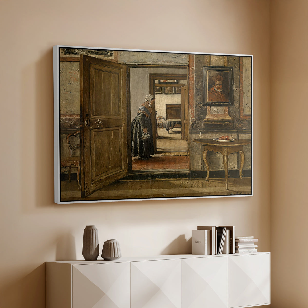 Interior of the Terninck Institution in Antwerp, 1884 - Floater Framed Canvas Print