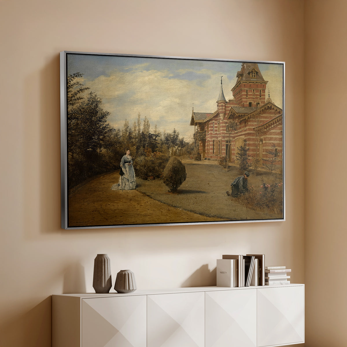 The Country House of Gustave Coûteaux, 1871 - Floater Framed Canvas Print