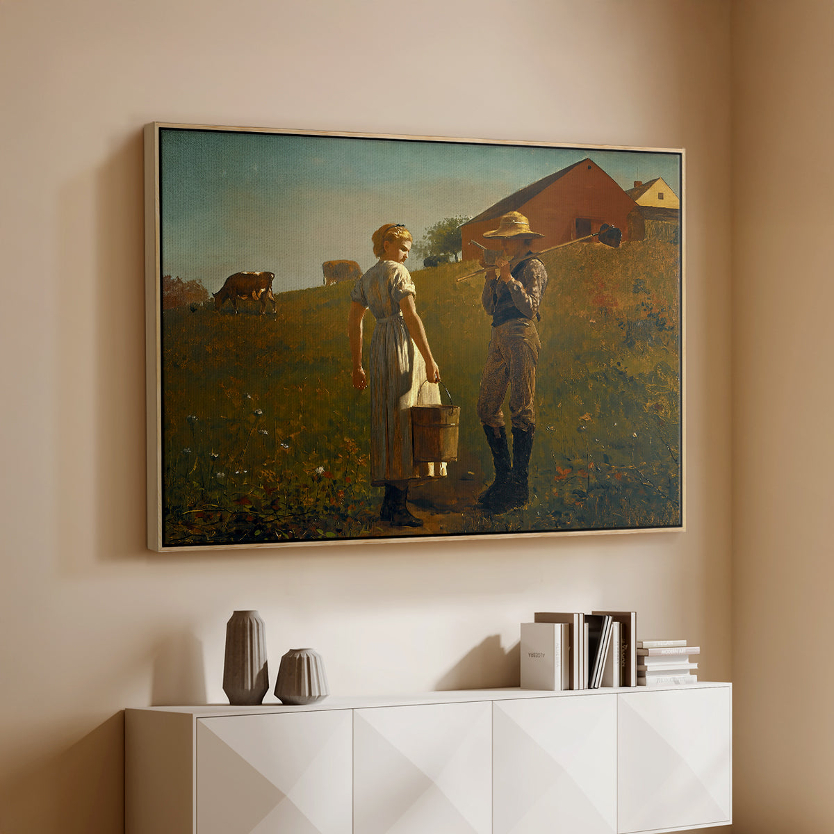 A Temperance Meeting, 1874 - Floater Framed Canvas Print