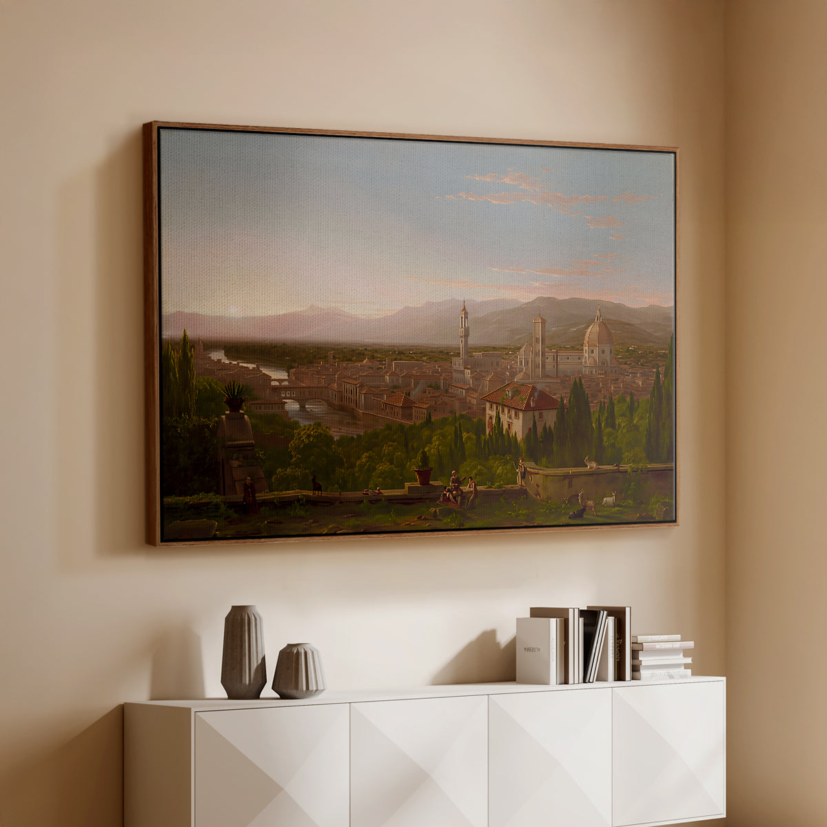 View of Florence from San Miniato, 1837 - Floater Framed Canvas Print