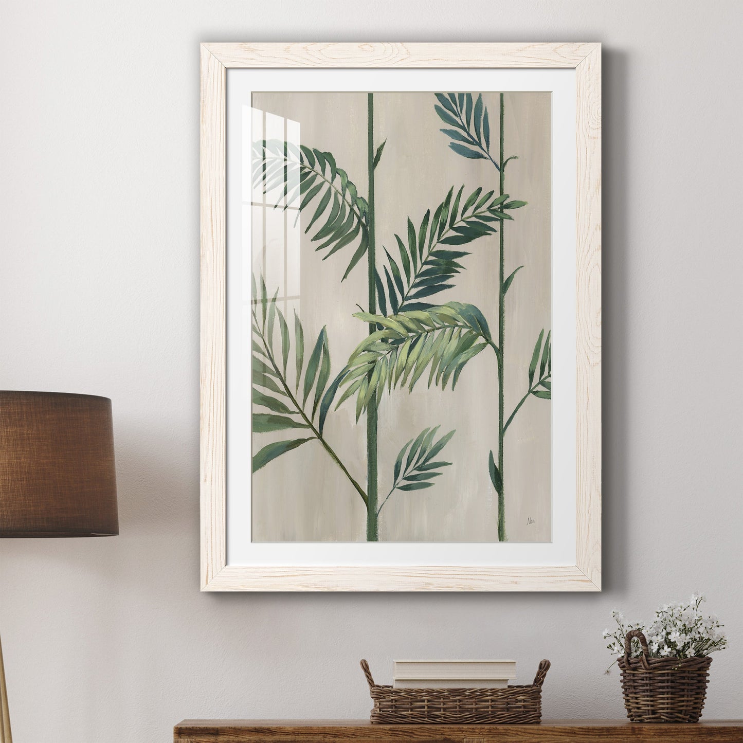 Modern Fronds II - Premium Framed Print - Distressed Barnwood Frame - Ready to Hang