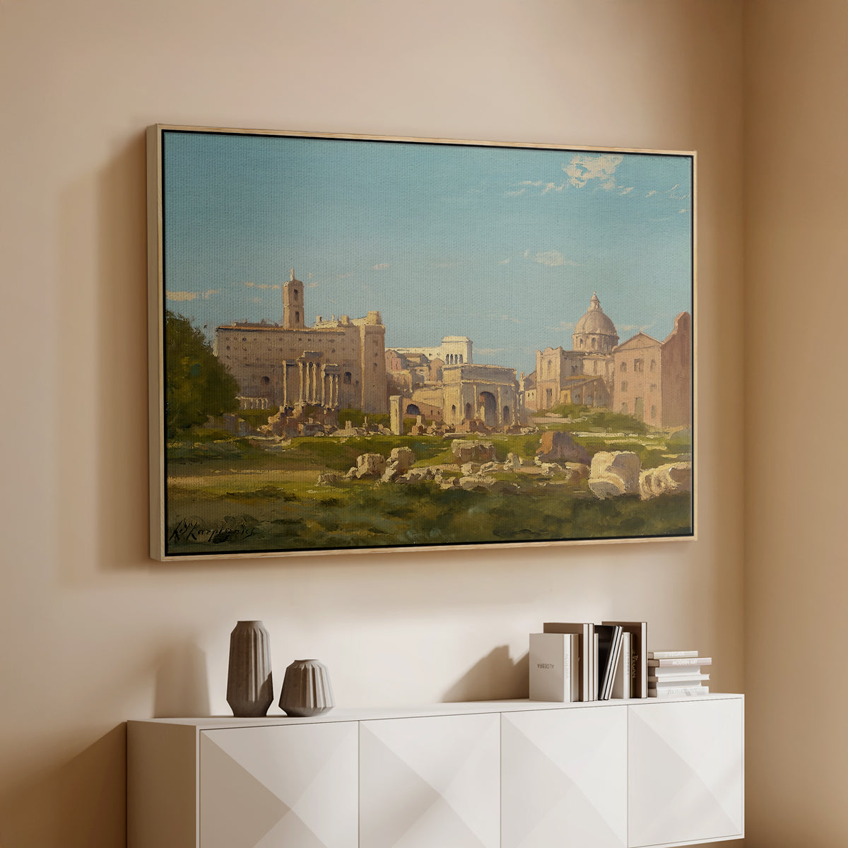 The Roman Forum, c. 1860 - Floater Framed Canvas Print