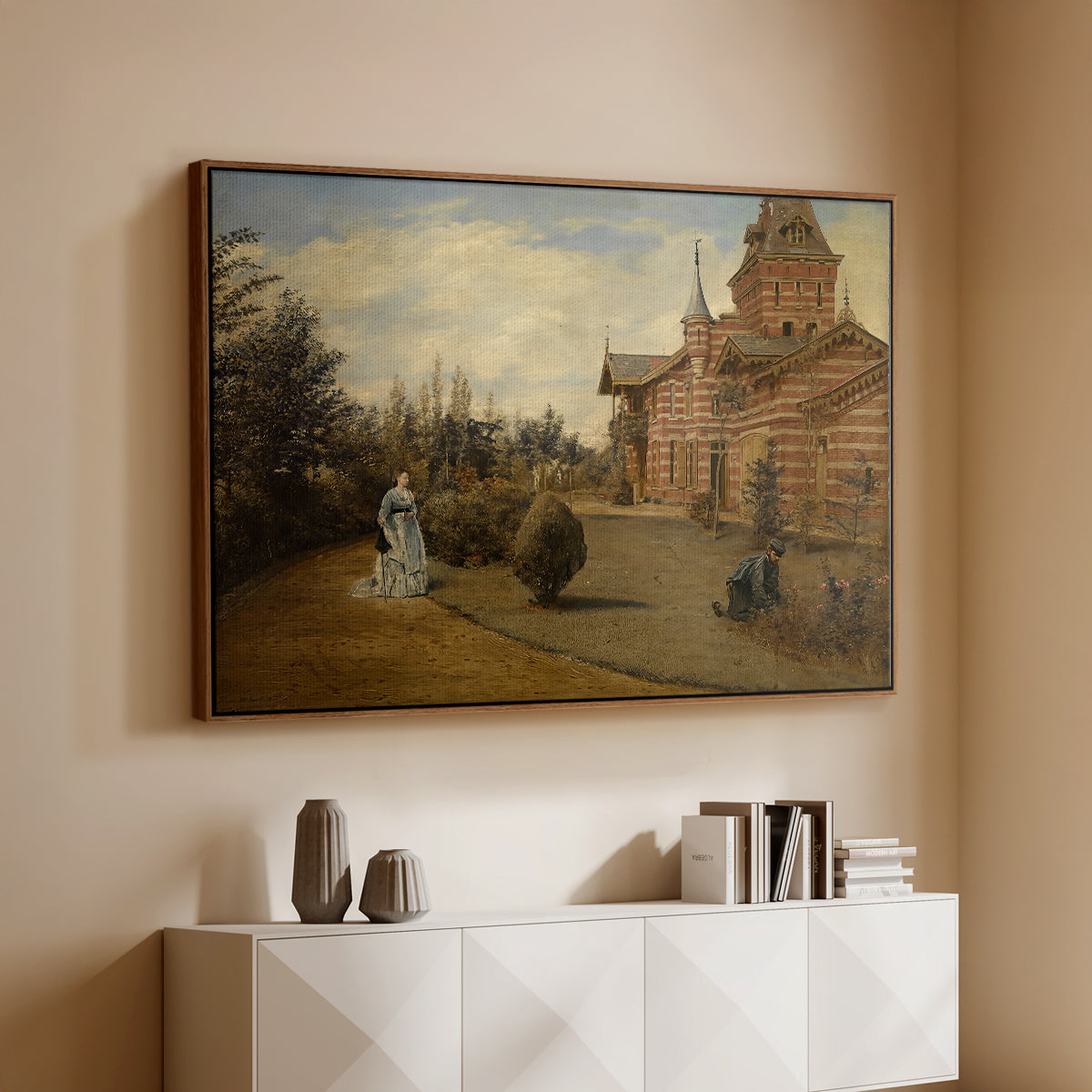 The Country House of Gustave Coûteaux, 1871 - Floater Framed Canvas Print