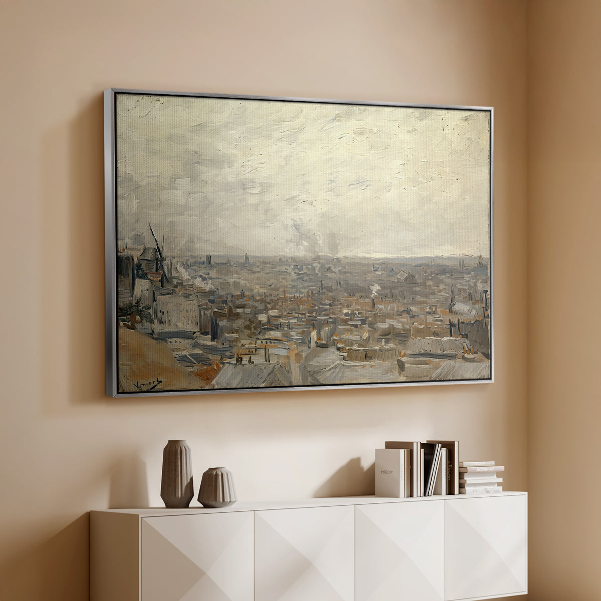 View from Montmartre, 1886 - Floater Framed Canvas Print