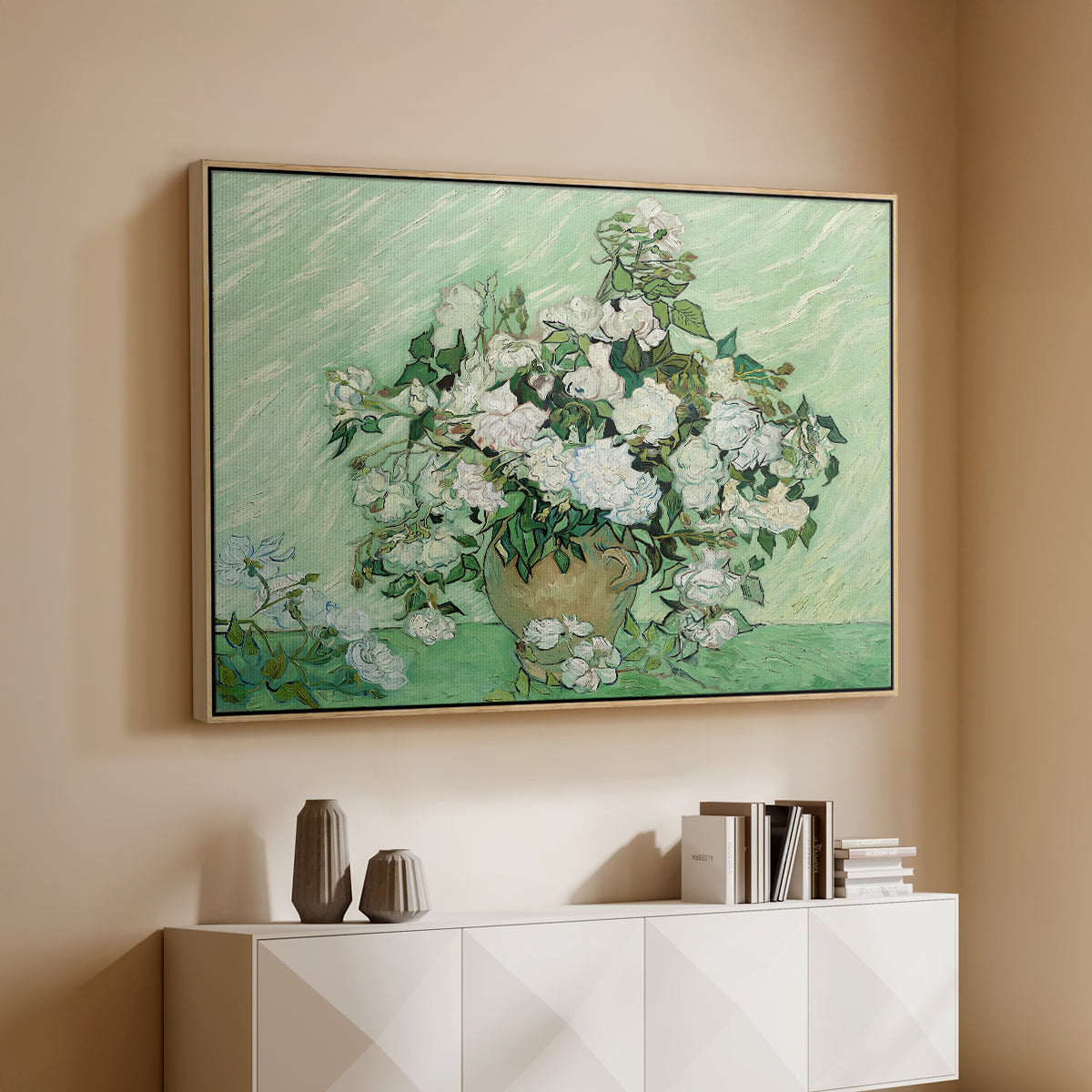 Roses, 1890 - Floater Framed Canvas Print