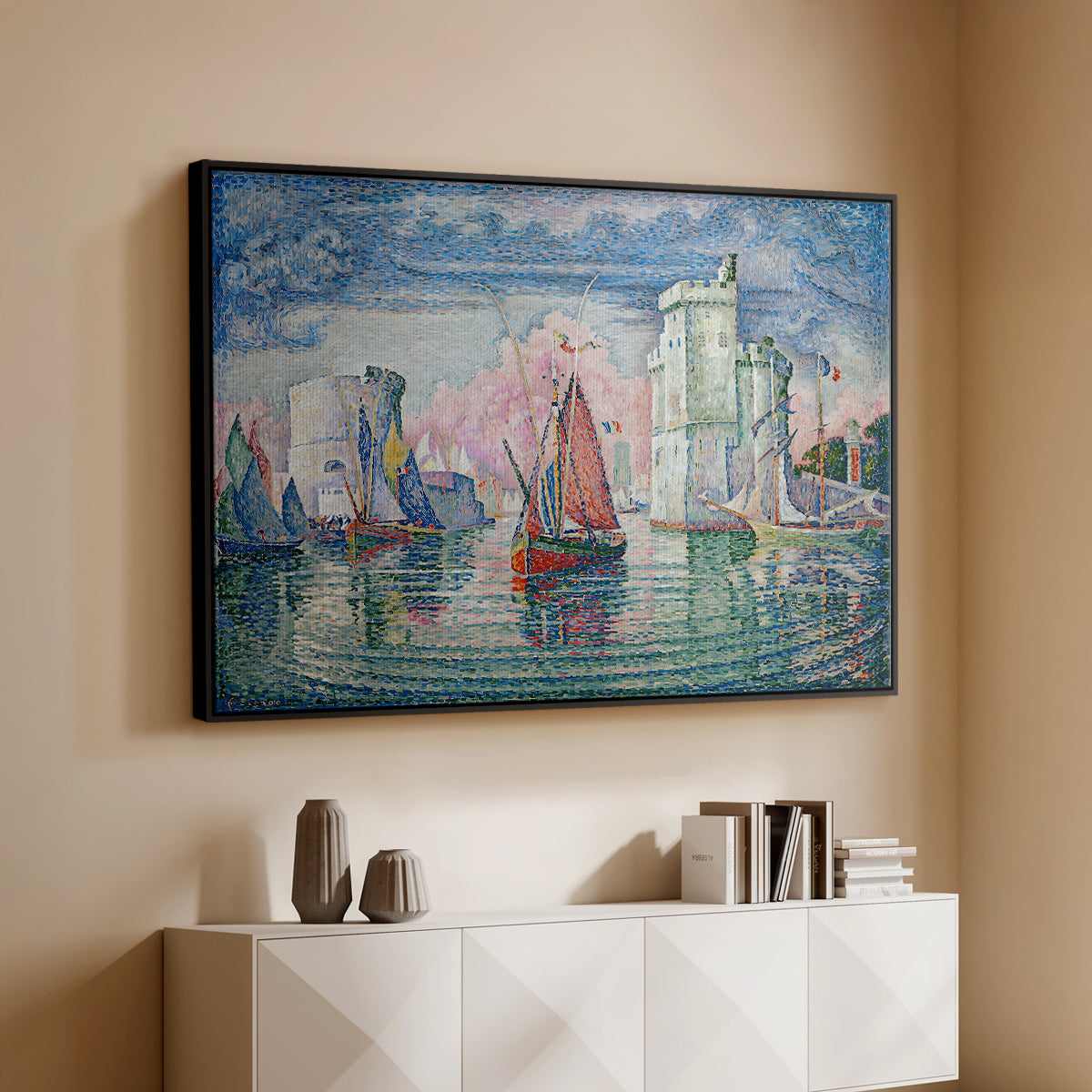 Entrance to the Port of La Rochelle, 1921 - Floater Framed Canvas Print