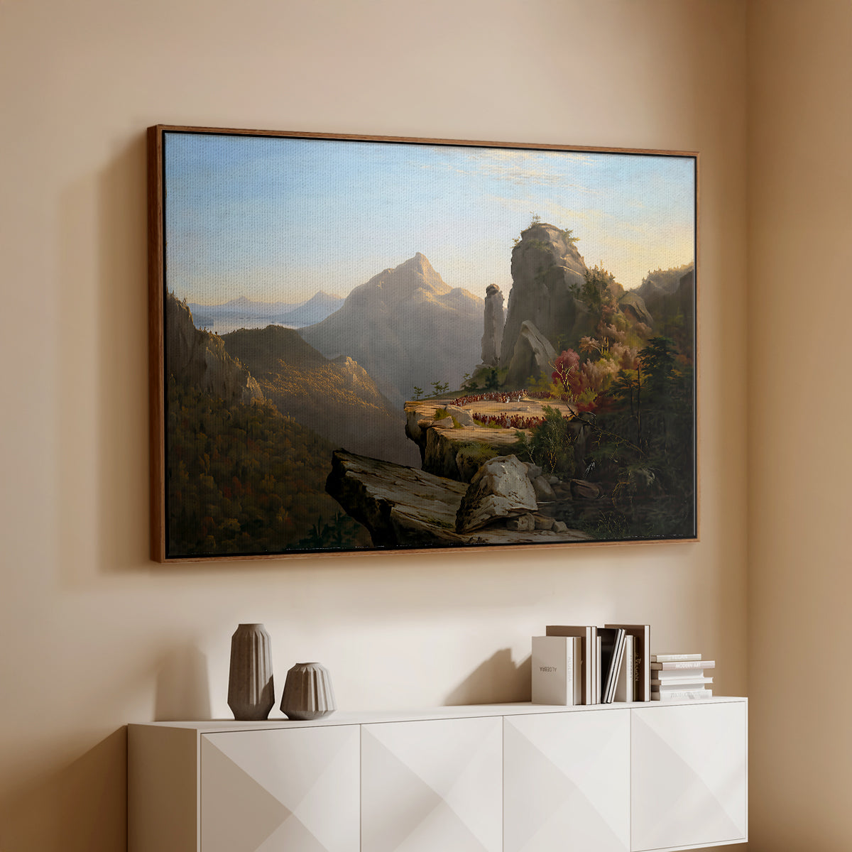 Scene from “The Last of the Mohicans”, 1827 - Floater Framed Canvas Print